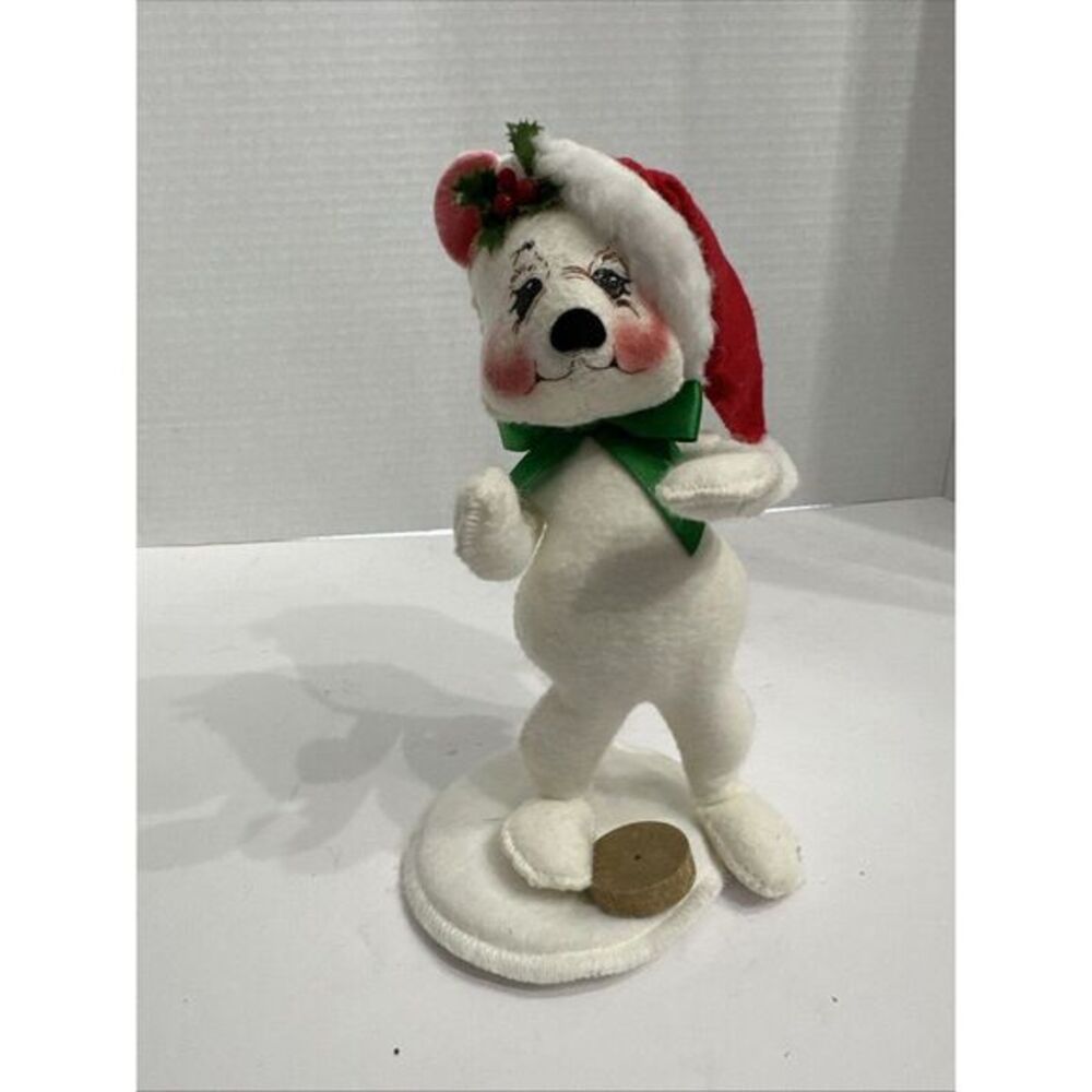 Vtg Annalee Polar Bear Missing Tree 2000 Y2K Tag Tongue Out USA Read